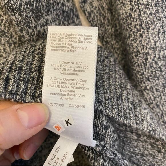 J Crew Supersoft lambswool blend mock neck zip sweater gray heathered marled M - Picture 6 of 11